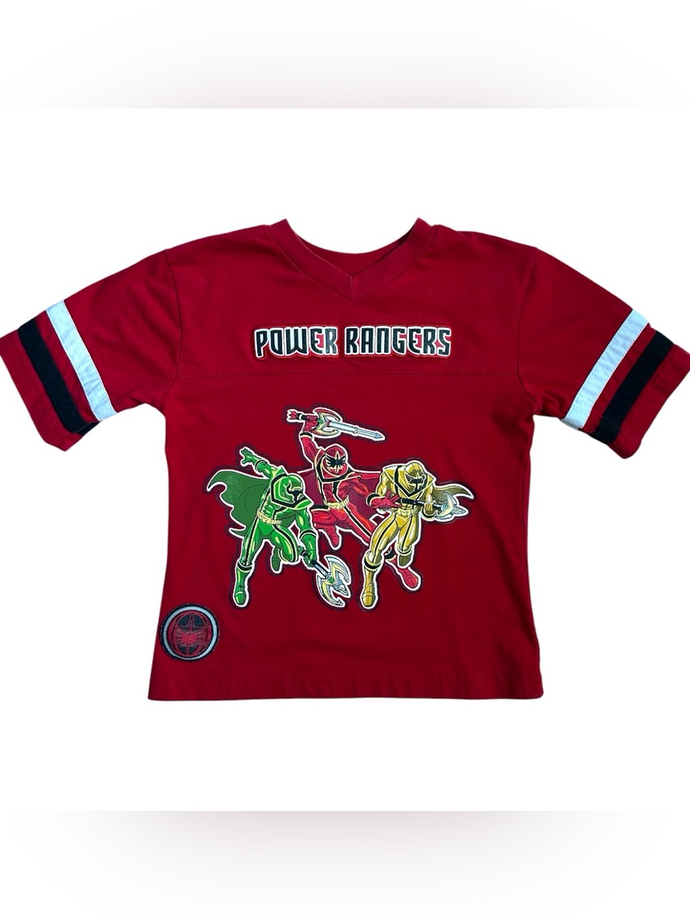 Vintage Power Ranger Red Short Sleeve Tee with Multi-Ranger Graphic